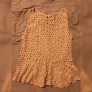 Ivory Peplum Tank Top